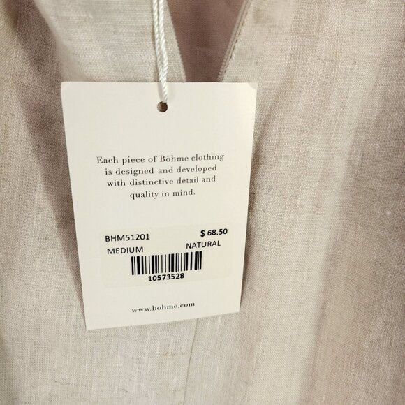 Bohme Linen Dress Medium One Shoulder Maxi Cut Out Bohemian Natural Minimalist - Picture 11 of 13